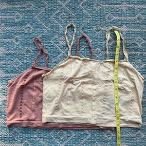 American Eagle Outfitters Rust and Yellow/Cream Tops L